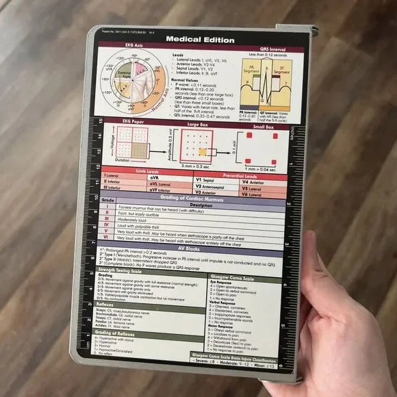 White Coat Medical Edition Clipboard Foldable Metal Hinge Conversion EKG QRS - Picture 2 of 6